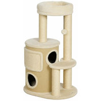 Produktbild von RPSTrading Kratzbaum für Katzen mit 2 Kratztonnen, Sisal-Kratzpfosten, Plattform, Sisalbrett und Spielball für Katzen bis 5 kg