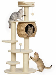 RPSTrading Kratzbaum für Katzen mit Höhle, Kratzstamm und Spielbällen 132 cm – Bild 1 von 1