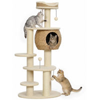Produktbild von RPSTrading Kratzbaum für Katzen mit Höhle, Kratzstamm und Spielbällen 132 cm