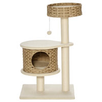 Produktbild von RPSTrading Kratzbaum für Katzen mit Höhle, Spielball und Sisalstamm in Beige, 95 cm Höhe