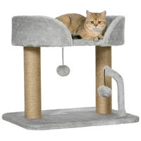 Produktbild von RPSTrading Kratzbaum für Katzen mit Jute Kratzpfosten und Plattform in Grau 42 cm