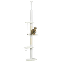 Produktbild von RPSTrading Kratzbaum für Katzen mit Plattformen und Spielball Weiß 2,25 bis 2,55 m