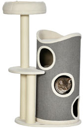 RPSTrading Kratzbaum Katzenbett Kratztonne Grau in Naturweiß 60x44,5x109 cm zum Spielen und Ausruhen für Katzen – Bild 1 von 1