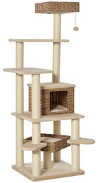 RPSTrading Kratzbaum Katzenhöhle mehrstufig Beige 55 x 55 x 174 cm für Katzen – Bild 1 von 1