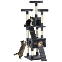 Produktbild von RPSTrading Kratzbaum Katzenturm mit Höhle und Sisalstämmen Dunkelgrau 173 cm
