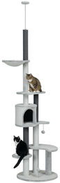 RPSTrading Kratzbaum mit Deckenspanner inklusive Hängematte und Spielball Grau für Katzen 225-255cm – Bild 1 von 1