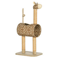 Produktbild von RPSTrading Kratzbaum mit Giraffendesign inklusive Höhle, Spielball und Juteseil für Katzen 101 cm