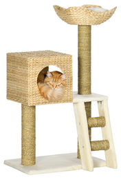 RPSTrading Kratzbaum mit Katzenhaus Sisalkratzsäulen und Kissen Weiß 100,5 x 57 x 37 cm – Bild 1 von 1