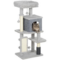 Produktbild von RPSTrading Kratzbaum mit Katzenhöhle und Sisalsäulen Grau 104 cm für Katzen