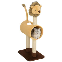 RPSTrading Kratzbaum mit Löwen Design und Tunnel für Katzen 104 cm – Bild 1 von 1