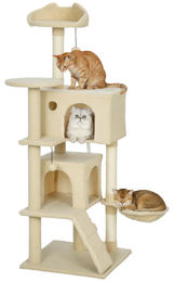 RPSTrading Kratzbaum mit Plüsch-Hängematte Beige 48 x 48 x 140 cm für Katzen – Bild 1 von 1