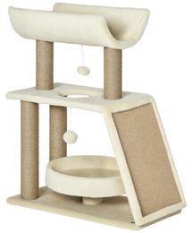 RPSTrading Kratzbaum mit Spielzeug und Katzenbett in Creme Natur 60x30x76 cm für Katzen – Bild 1 von 1