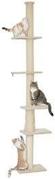 RPSTrading Kratzbaum mit verstellbarem Kippschutz aus Plüsch in Cremeweiß für Katzen – Bild 1 von 1