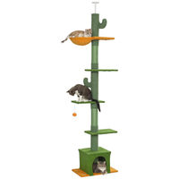Produktbild von RPSTrading Kratzbaum mit verstellbarer Hängematte in Grün für Katzen 230-275 cm