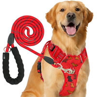 Produktbild von RS Pets Hundegeschirr und Leinen Set Rot aus wasserabweisendem Oxford-Gewebe und atmungsaktivem Netzgewebe
