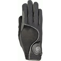 Produktbild von RSL London Reithandschuhe Unisex aus Kunstleder und Mesh Schwarz Größe XS