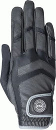 RSL Palma Reithandschuhe aus Nylon in Schwarz/Grau Größe L Unisex – Bild 1 von 3