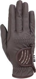RSL Riders Touch Reithandschuhe mit Glitzersteinen aus Kunstleder Braun Unisex – Bild 1 von 2