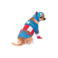 Produktbild von Rubies Captain America Hundekostüm Blau Polyester Größe XL