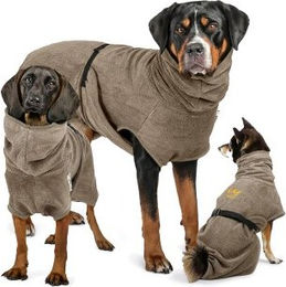 Rudelkönig Hundebademantel aus 100% Baumwolle saugstark Grau M – Bild 1 von 6