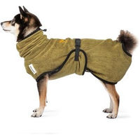 Produktbild von Rudelkönig Hundebademantel aus Baumwolle schnelltrocknend XL in Grün oder Beige
