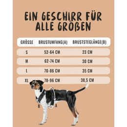 Rudelkönig Hundegeschirr Paola Reflektierendes Sicherheitsgeschirr für große Hunde Schwarz Größe L mit Neopren-Polsterung – Bild 1 von 7