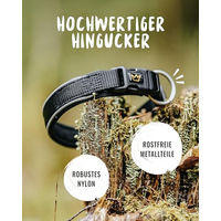 Produktbild von Rudelkönig Hundehalsband Paola aus Nylon reflektierend schwarz für große Hunde
