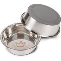 Produktbild von Rudelkönig Hundenapf Set aus Edelstahl in Silber für große Hunde 2er Pack - 2 x 1,75 l