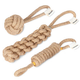 Rudelkönig Hundespielzeug Seil Set aus 100% Baumwolle in Braun und Beige – Bild 1 von 13