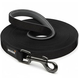 Rudelkönig Schleppleine für Hunde aus Nylon in Schwarz 10m wasserabweisend - 10 m – Bild 1 von 9