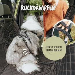 Rudelkönig Sicherheitsgeschirr für Hunde als Autohundegurt aus Nylon mit Rückdämpfung Schwarz 60-80cm – Bild 1 von 9