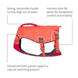 Ruffwear Confluence Hundeschwimmweste für Hunde, Orange, Größe M – Bild 1 von 11