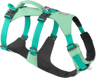 Produktbild von Ruffwear Flagline Sportgeschirr für Hunde mit Griff in Grün Größe XS
