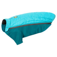 Produktbild von Ruffwear Powder Hound Hybrid-Softshelljacke für Hunde Blau Atoll Größe L wasserabweisend