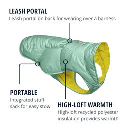Ruffwear Quinzee Hundemantel Isolierte Regenjacke für Hunde XL Grün – Bild 1 von 4