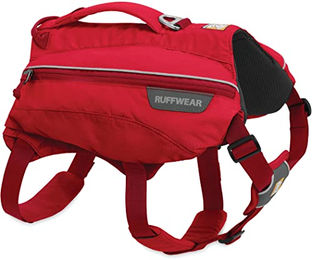 Ruffwear Singletrak Pack Trinkrucksack für kleine Hunde mit 2 Wasserflaschen Größe S Rot - 2 x 0,6 l – Bild 1 von 6