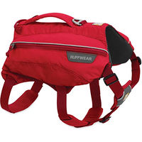 Produktbild von Ruffwear Singletrak Pack Trinkrucksack für kleine Hunde mit 2 Wasserflaschen Größe S Rot - 2 x 0,6 l