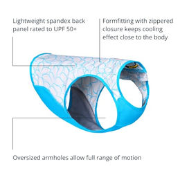 Ruffwear Swamp Cooler Zip Kühlweste für Hunde Blau Größe L bluesign-zertifiziert – Bild 1 von 8