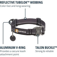 Produktbild von Ruffwear Top Rope Hundehalsband für kleine Hunde und Welpen in Grau Größe S