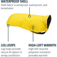 Produktbild von Ruffwear Vert Hundejacke wasserdicht und isoliert für erwachsene Hunde Gelb Größe XS