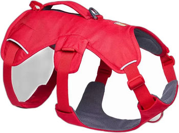 Produktbild von Ruffwear Web Master Hundegeschirr mit Griff Rot Größe M