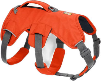 Produktbild von Ruffwear Web Master Sicherheitsgeschirr für Hunde mit Griff Orange L/XL