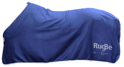 RugBe Covalliero Economic Fleece-Abschwitzdecke für Pferde Navy Blau 145cm – Bild 1 von 12