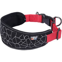 Produktbild von Rukka Pets Cube Soft Halsband für Hunde aus Neopren rot schwarz Größe S 30-40 cm Halsumfang 20 mm breit wasserabweisend