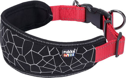 Rukka Pets Cube Soft Halsband für Hunde Rot Schwarz Größe L 45-70 cm Neopren – Bild 1 von 2