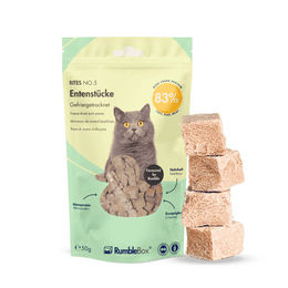 RumbleBox Gefriergetrocknete Entenbruststücke Monoprotein Katzensnack ohne Getreide und Zucker 50g – Bild 1 von 7