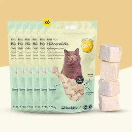 Produktbild von RumbleBox Gefriergetrocknete Hühnerstücke Leckerli XXL Sparbox 6x50g