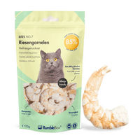 Produktbild von RumbleBox Gefriergetrocknete Riesengarnele Monoprotein Leckerli für alle Altersstufen 50g