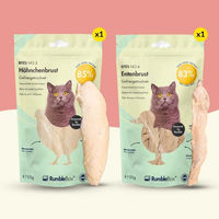Produktbild von RumbleBox Sparbox Genussbissen Gefriergetrocknete Leckerlis Huhn und Ente 2x50g