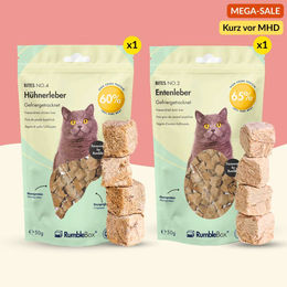 Produktbild von RumbleBox Sparbox Lebergenuss Gefriergetrocknete Leckerlis Ente und Huhn 2x50g